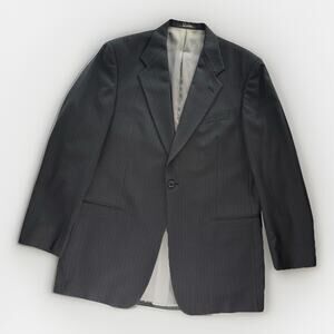 Vintage Monsieur by Givenchy Men’s 42 Long Charcoal Stripe Blazer Jacket Clean